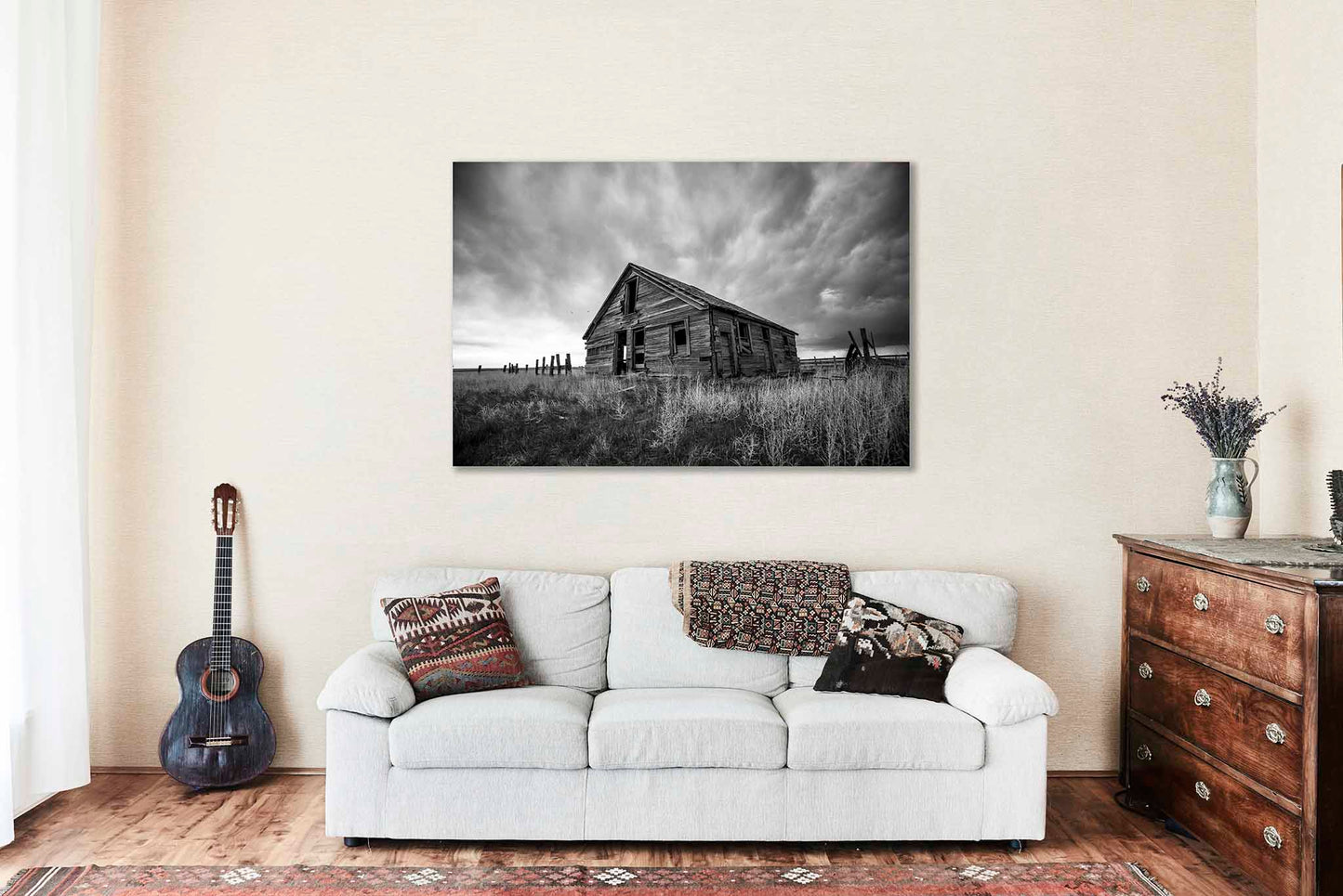 Abandoned House Canvas | Rustic Homestead Gallery Wrap | Black and White Photography | Colorado Wall Art | Great Plains Decor | Ready to Hang