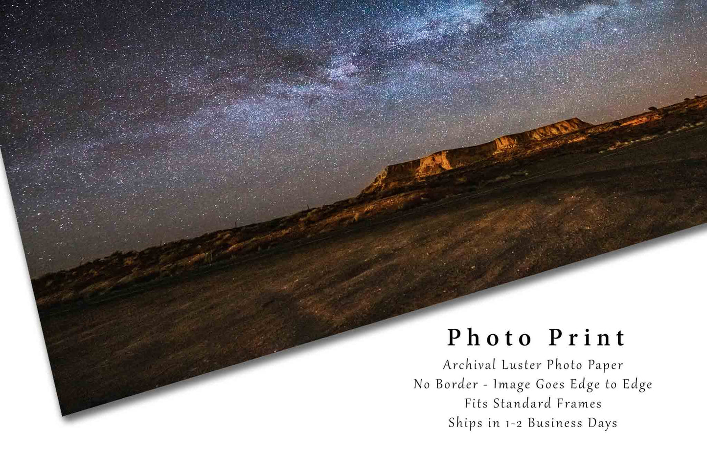 Night Sky Photography Print | Milky Way over Mesa Picture | Desert Wall Art | Arizona Photo | Celestial Decor | Not Framed