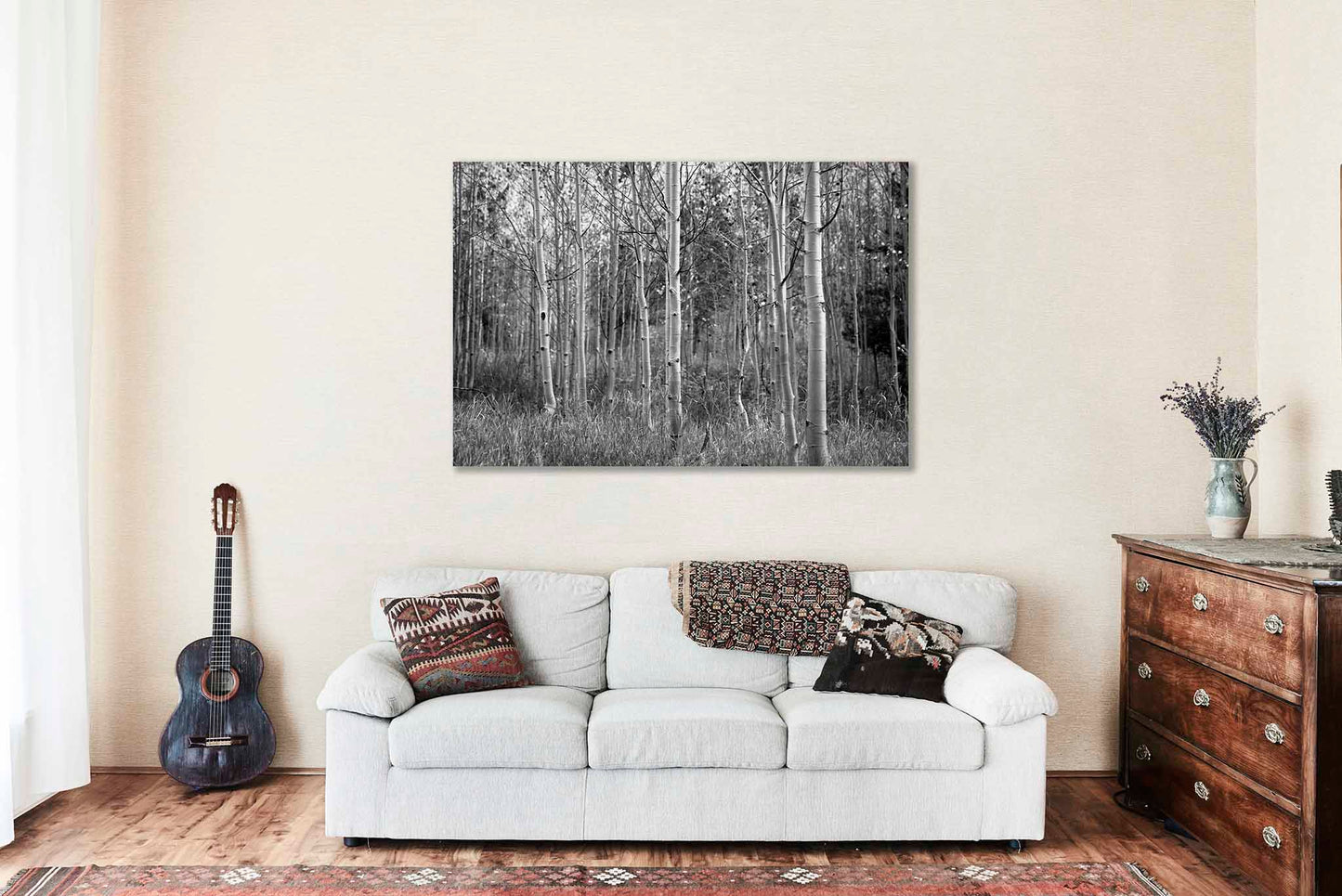 Aspen Trees Canvas | Black and White Gallery Wrap | Botanical Photography | Colorado Wall Art | Rocky Mountain Decor | Ready to Hang