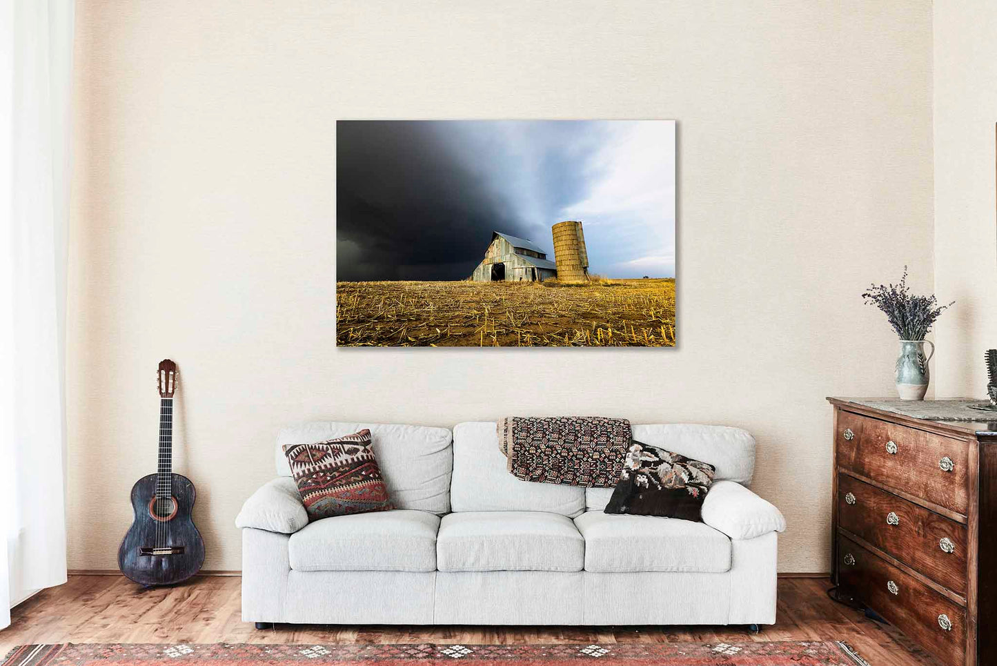 Barn Canvas | Storm Gallery Wrap | Great Plains Photography | Kansas Wall Art | Farm and Country Decor | Ready to Hang