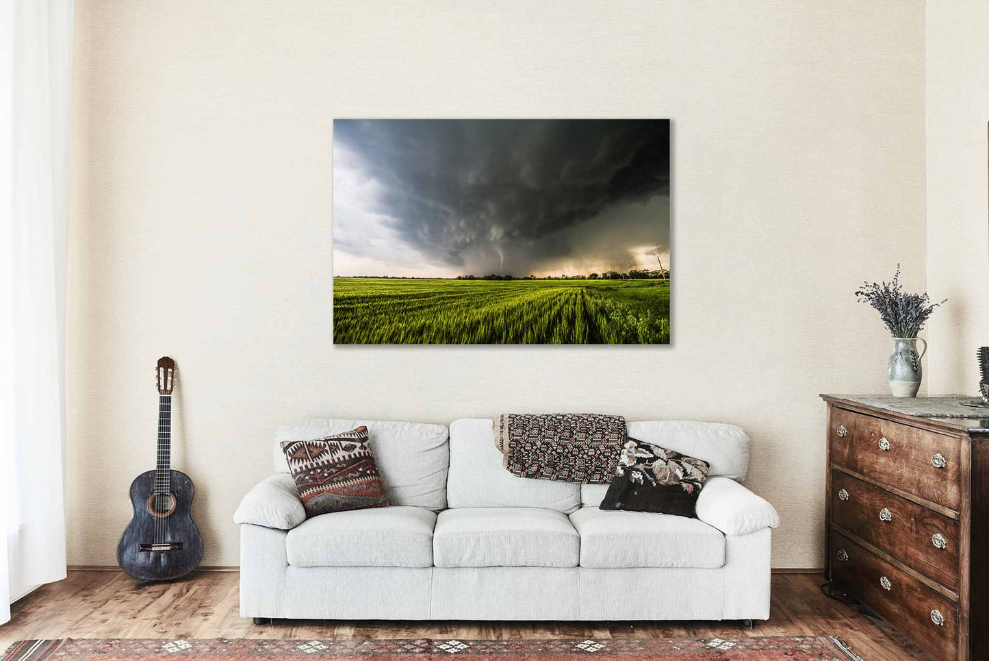 Storm Metal Print | Tornado Emerging from Rain Photo | Thunderstorm Photography | Kansas Picture | Weather Decor