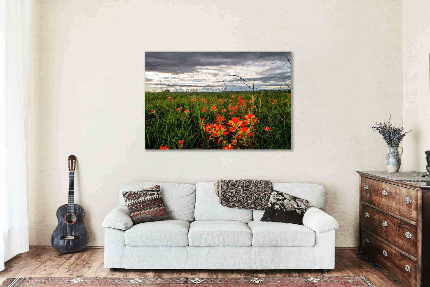 Indian Paintbrush Canvas Print | Oklahoma Landscape Gallery Wrap | Wildflower Photography | Flower Wall Art | Floral Nature Decor | Ready to Hang