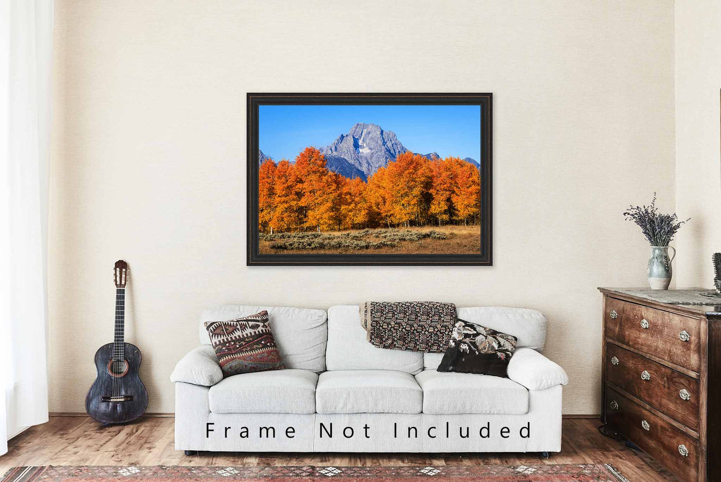 Rocky Mountain Photography Print (Not Framed) Picture of Mount Moran in Grand Tetons Wyoming Western Wall Art Nature Decor