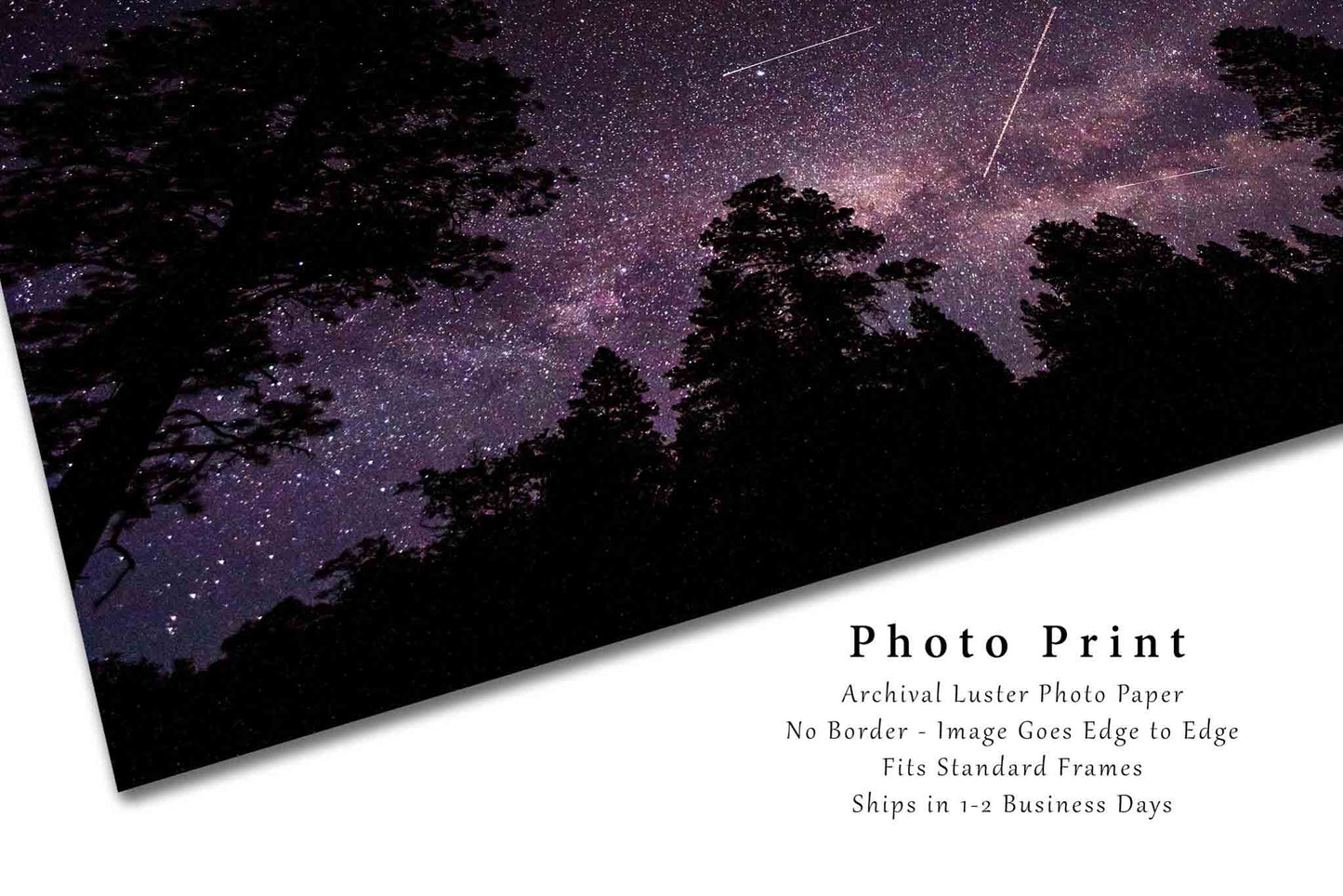 Celestial Photography Print (Not Framed) Picture of Shooting Star, Plane and Satellite in Colorado Night Sky Wall Art Rocky Mountain Decor