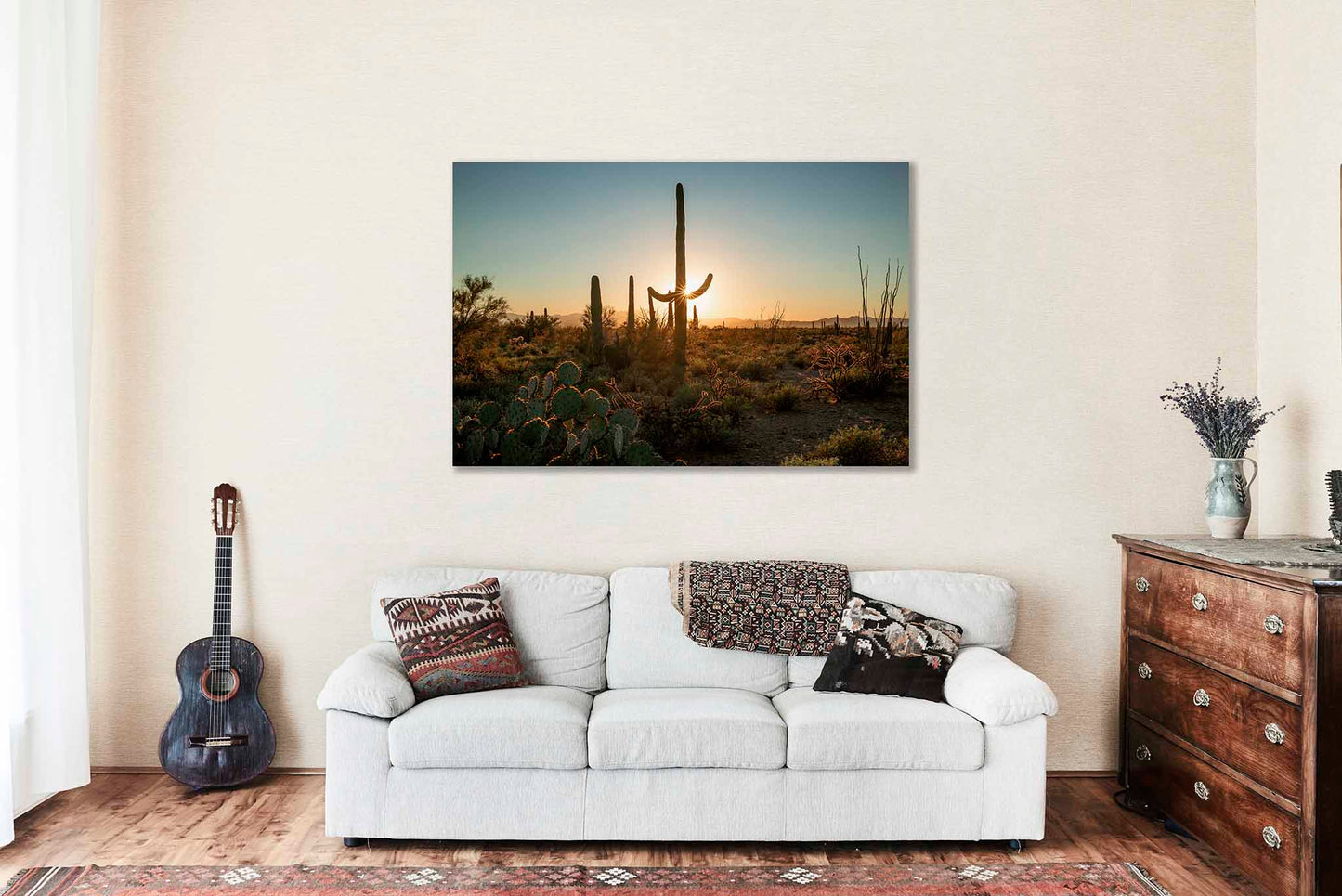 Saguaro Cactus Canvas | Desert Southwest Gallery Wrap | Western Sunset Photography | Arizona Landscape Wall Art | Nature Decor | Ready to Hang