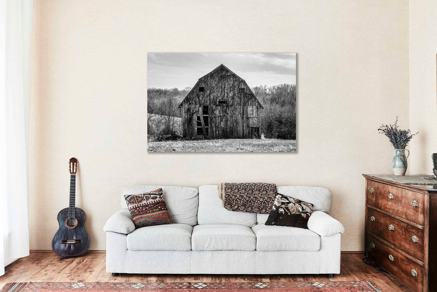 Barn Metal Print | Black and White Photography | Farm and Country Wall Art | Missouri Landscape Photo | Farmhouse Decor | Ready to Hang