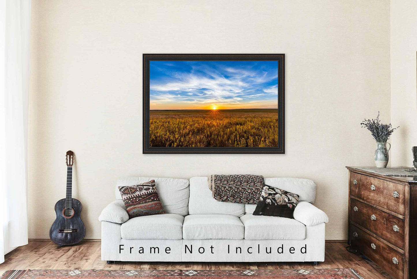 Great Plains Photo Print | Peaceful Sunset Over Tallgrass Prairie Picture | Oklahoma Wall Art | Landscape Photography | Western Decor