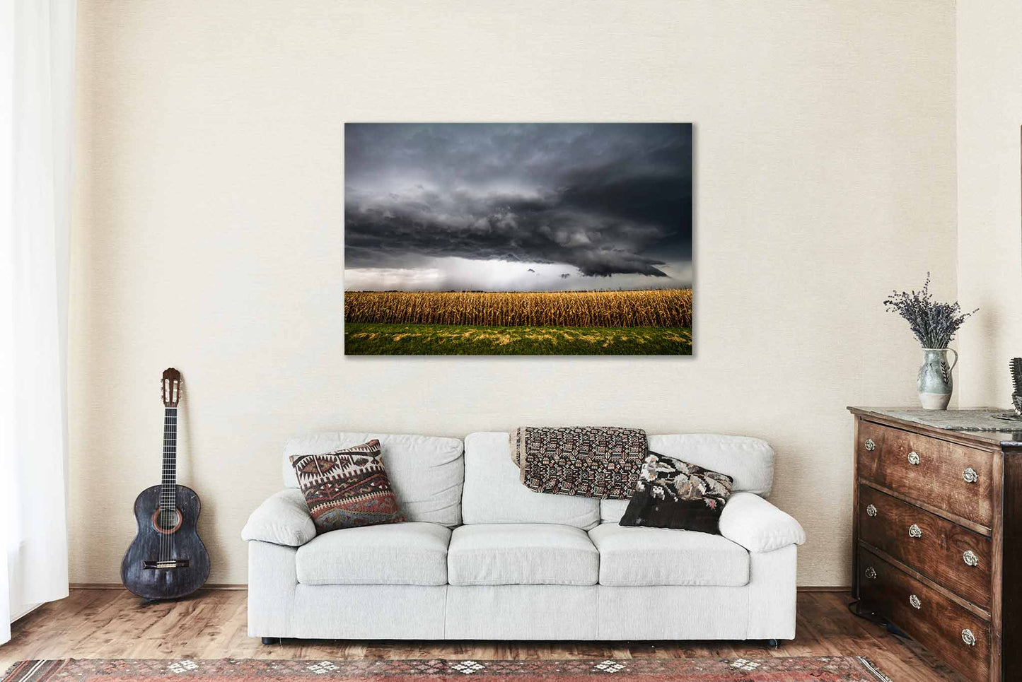 Storm Metal Print | Thunderstorm Over Corn Field Photo | Farm Photography | Kansas Picture | Farmhouse Decor