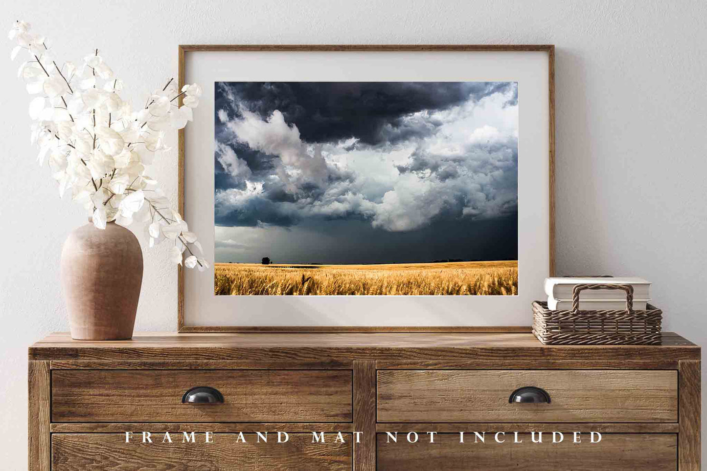 Storm Clouds Photography Print | Wheat Field Picture | Kansas Wall Art | Country Photo | Farmhouse Decor | Not Framed