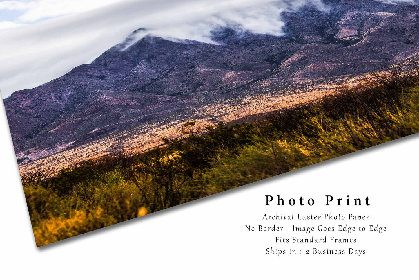 Desert Peaks Photography Print (Not Framed) Picture of Clouds Falling Over Organ Mountains on Early Spring Morning in New Mexico Western Wall Art Southwest Decor