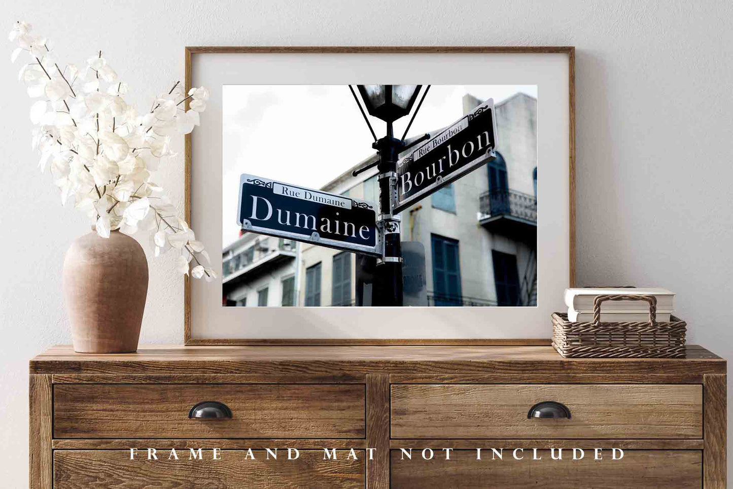 NOLA Photography Print (Not Framed) Picture of Street Signs at Intersection of Dumaine and Bourbon Street in New Orleans Louisiana Wall Art French Quarter Decor