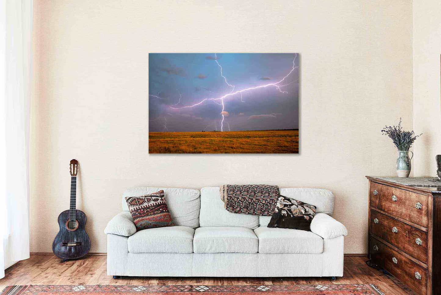 Lightning Canvas | Storm Gallery Wrap | Weather Photography | Oklahoma Sky Wall Art | Nature Decor | Ready to Hang