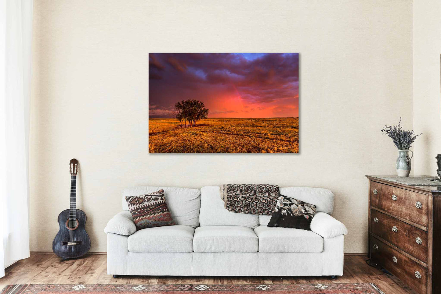Prairie Metal Print | Stormy Sky Photography | Great Plains Wall Art | Oklahoma Landscape Photo | Nature Decor | Ready to Hang