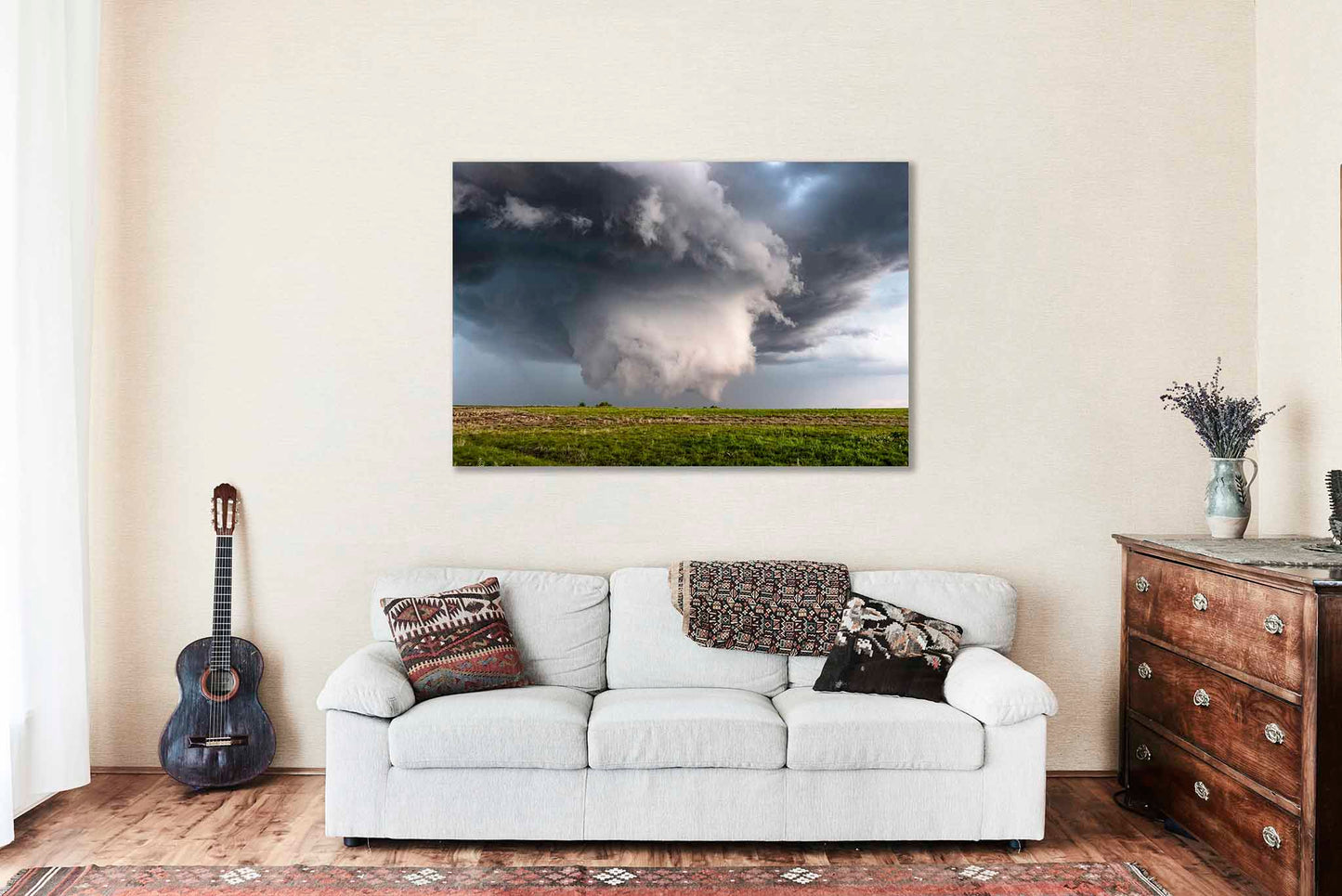 Supercell Thunderstorm Canvas | Mesocyclone Storm Gallery Wrap | Extreme Weather Photography | Oklahoma Wall Art | Nature Decor | Ready to Hang