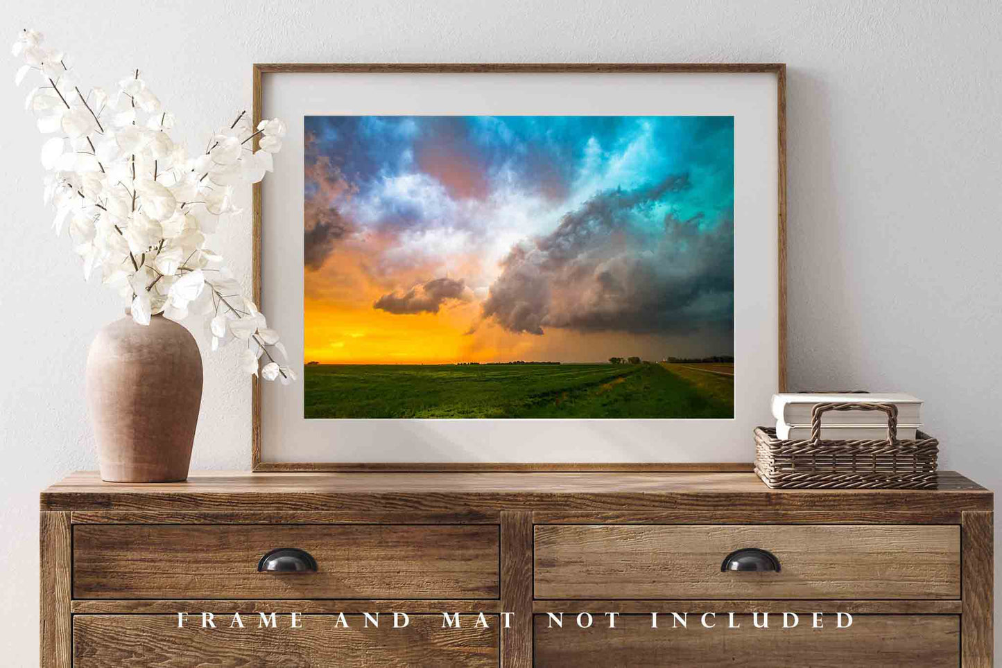 Storm Photography Print | Colorful Storm Clouds Picture | Thunderstorm Wall Art | Kansas Photo | Great Plains Decor | Not Framed