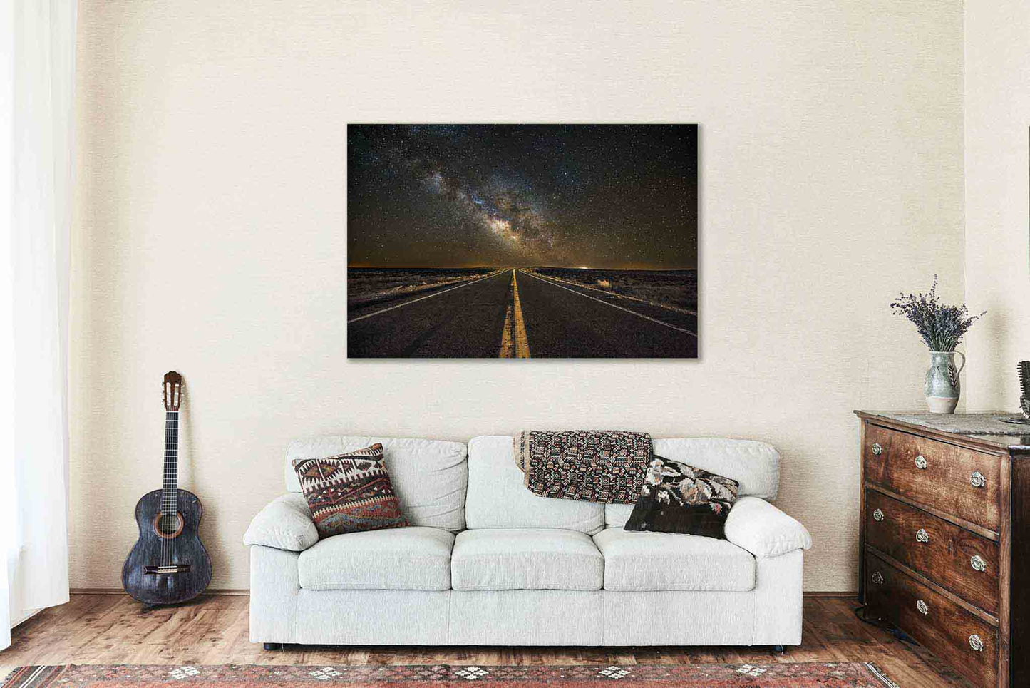 Milky Way Canvas | Highway Gallery Wrap | Arizona Photography | Starry Night Sky Wall Art | Celestial Southwest Decor | Ready to Hang