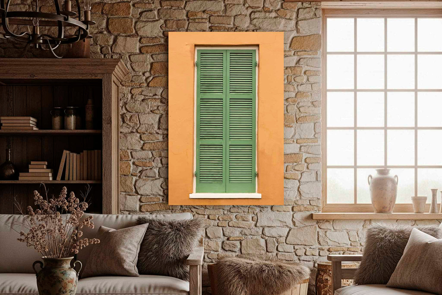 French Quarter Canvas | Green Shutters Gallery Wrap | New Orleans Photography | Louisiana Wall Art | Architecture Decor | Ready to Hang