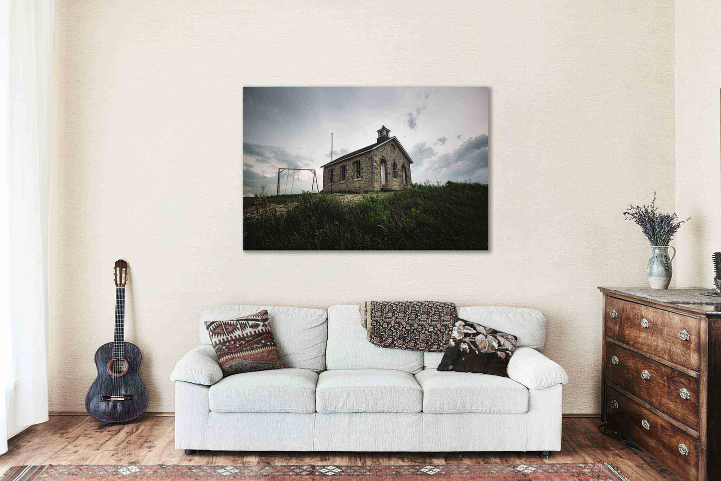 Lower Fox Creek School Canvas | Abandoned Gallery Wrap | Flint Hills Photography | Kansas Wall Art | Farmhouse Decor | Ready to Hang
