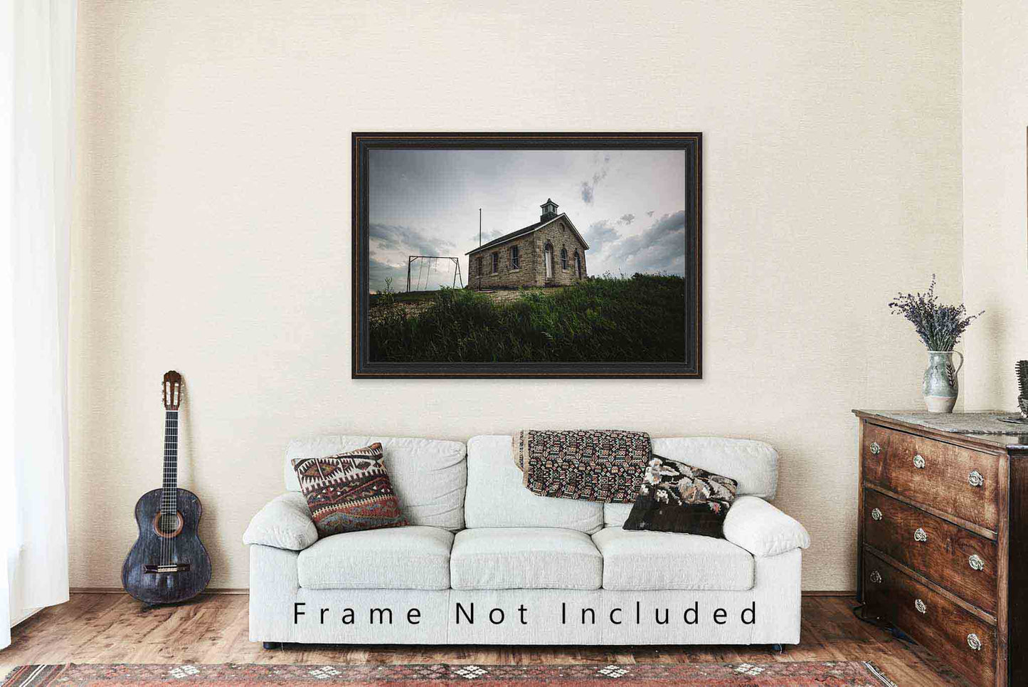 Lower Fox Creek School Photography Print | Abandoned Picture | Flint Hills Wall Art | Kansas Photo | Farmhouse Decor | Not Framed