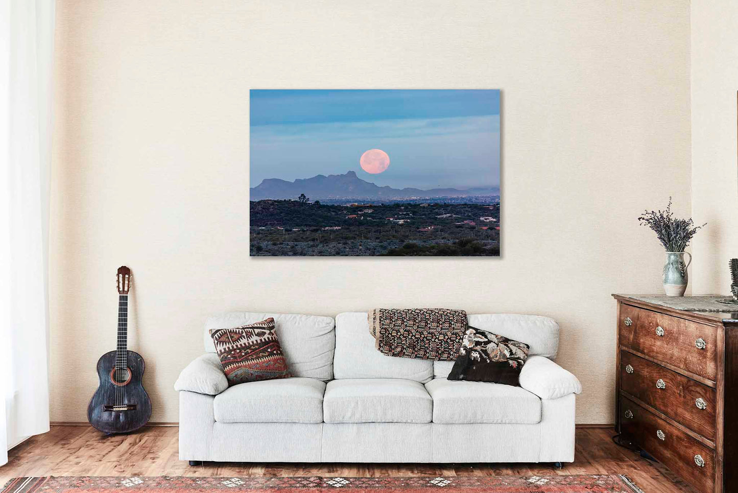 Full Moon Canvas | Tucson Gallery Wrap | Desert Photography | Arizona Landscape Wall Art | Southwest Decor | Ready to Hang