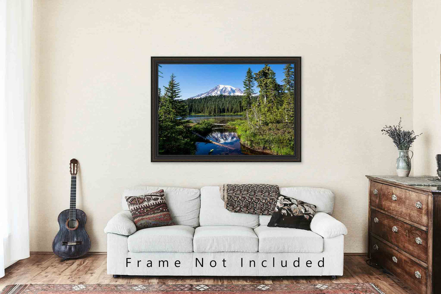Pacific Northwest Photography Print - Picture of Mount Rainier at Reflection Lake in Washington - Cascade Mountains Photo Artwork