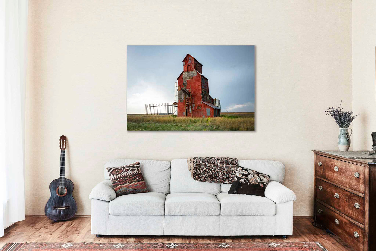 Wooden Grain Elevator Canvas | Rustic Country Gallery Wrap | Farm Photography | Texas Wall Art | Farmhouse Decor | Ready to Hang