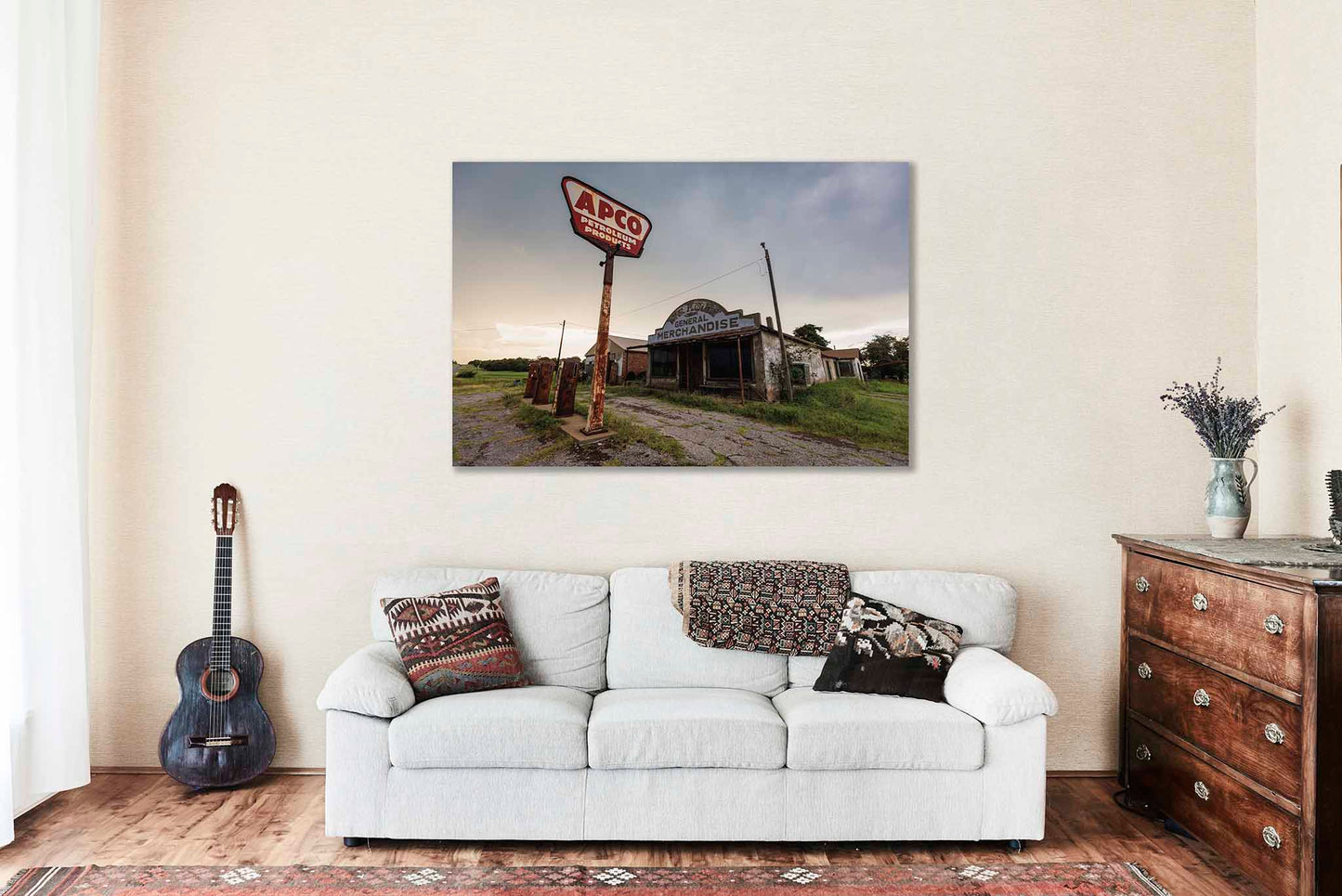 Gas Station Canvas | Abandoned Gallery Wrap | Rural Americana Photography | Oklahoma Wall Art | Garage Decor | Ready to Hang