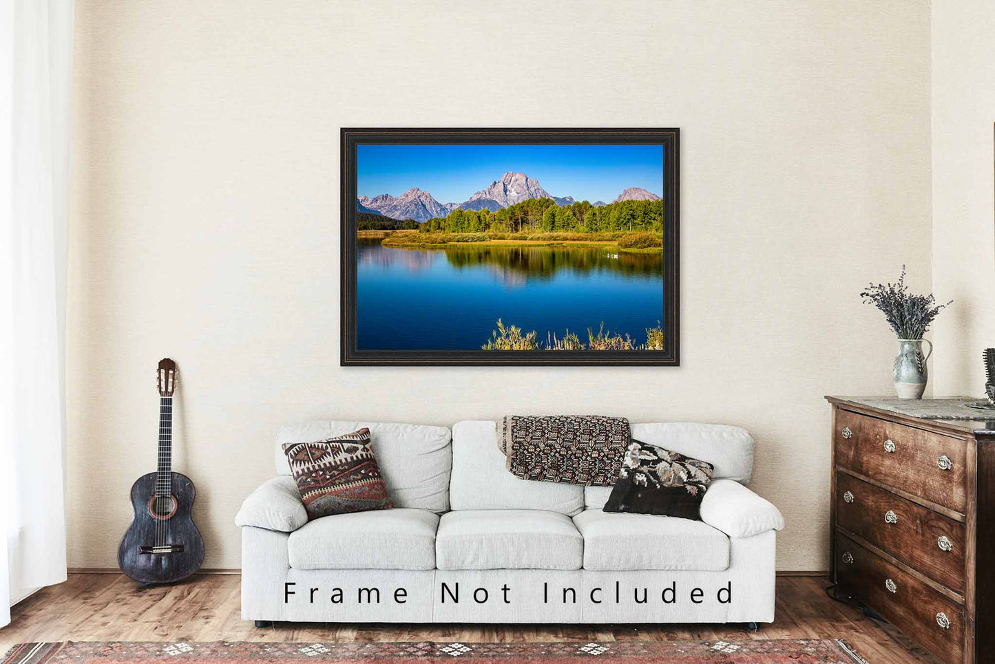 Grand Teton Picture - Fine Art Landscape Photography Print of Mt Moran and Snake River on Autumn Day in Western Wyoming Wall Art Photo Decor