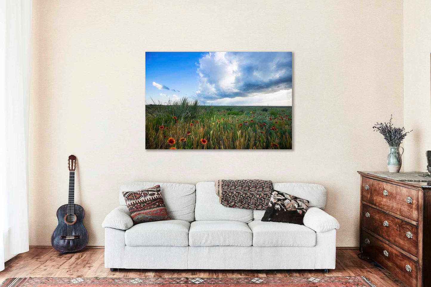 Prairie Wildflowers Canvas | Great Plains Gallery Wrap | Western Photography | Texas Landscape Wall Art | Nature Decor | Ready to Hang