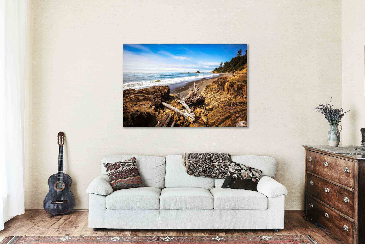 Driftwood Canvas | Pacific Northwest Gallery Wrap | Coastal Beach Photography | Washington Seascape Wall Art | Nature Decor | Ready to Hang