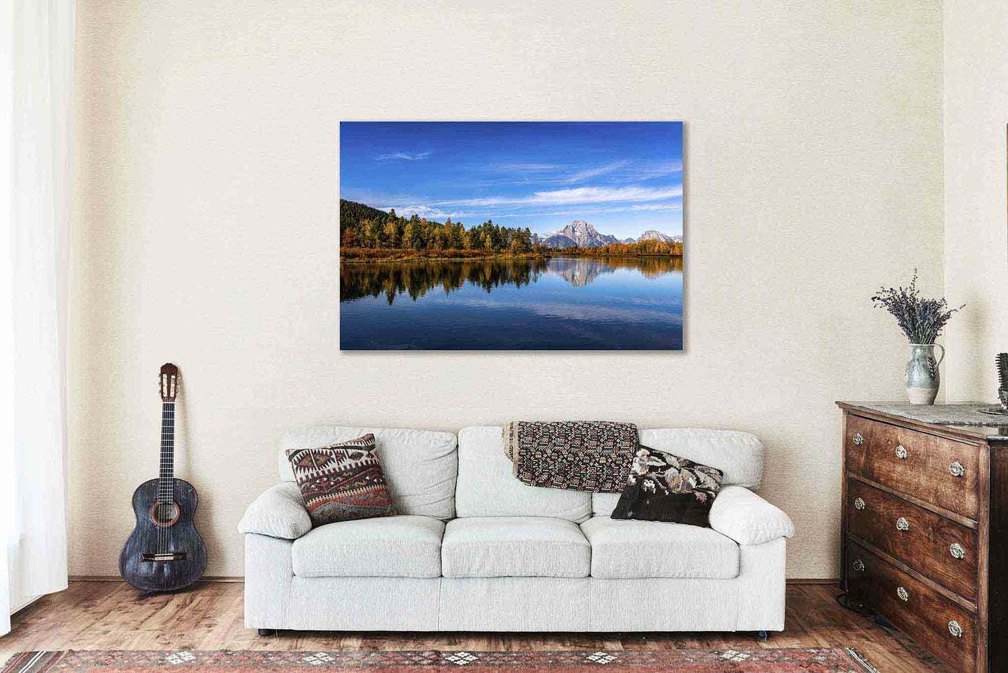 Grand Tetons Canvas | Oxbow Bend Gallery Wrap | Mount Moran Photography | Wyoming Landscape Wall Art | Nature Decor | Ready to Hang