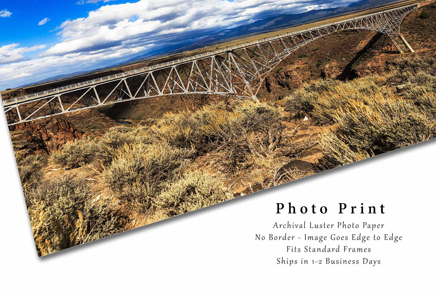 Travel Photo Print | Rio Grande Gorge Bridge Picture | New Mexico Wall Art | Taos Photography | Southwestern Decor