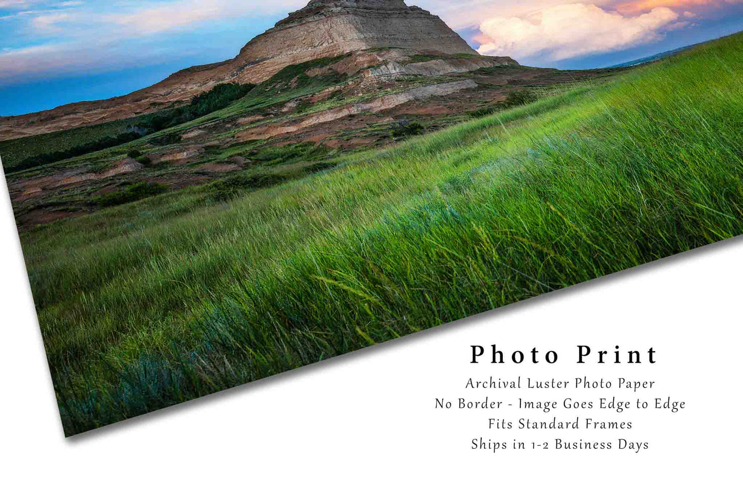 Great Plains Photography Print (Not Framed) Picture of Scotts Bluff National Monument at Sunset in Nebraska Oregon Trail Wall Art Prairie Decor