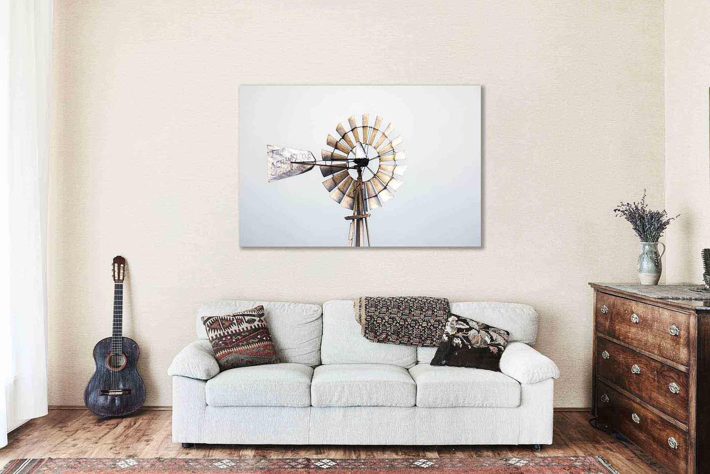 Old Windmill Canvas | Farm Gallery Wrap | Country Photography | Oklahoma Wall Art | Farmhouse Decor | Ready to Hang
