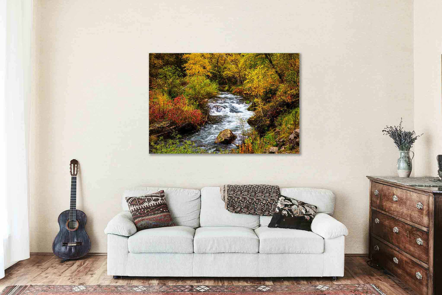 Black Hills Canvas Wall Art (Ready to Hang) Creek Surrounded by Fall Color in Spearfish Canyon South Dakota Western Landscape Photography Nature Decor