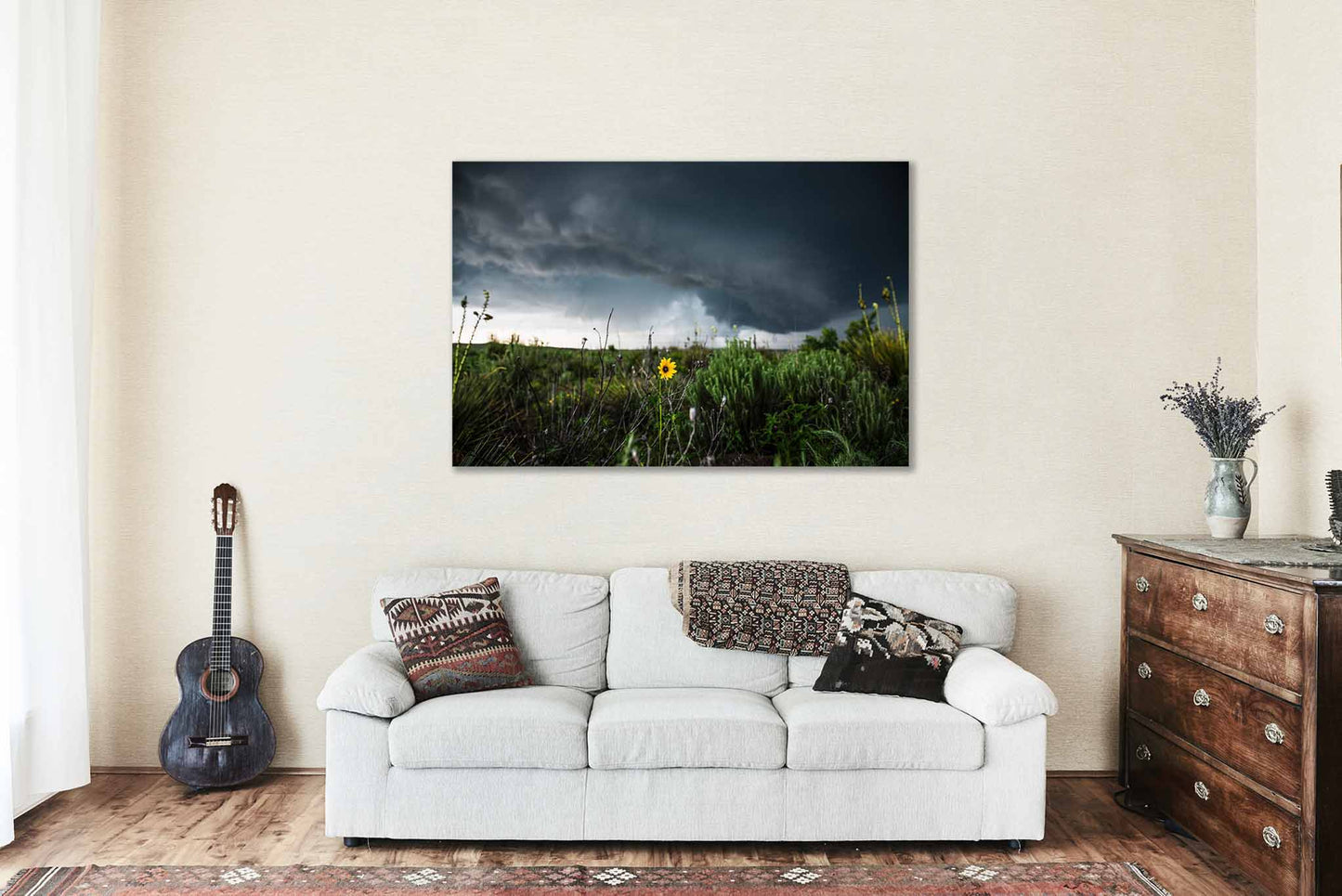Sunflower Metal Print | Storm Photography | Thunderstorm Wall Art | Texas Photo | Nature Decor | Ready to Hang