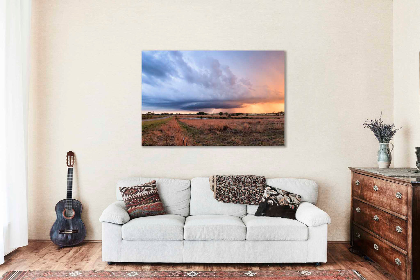 Storm Canvas | Thunderstorm Gallery Wrap | Lightning Photography | Kansas Wall Art | Weather Decor | Ready to Hang