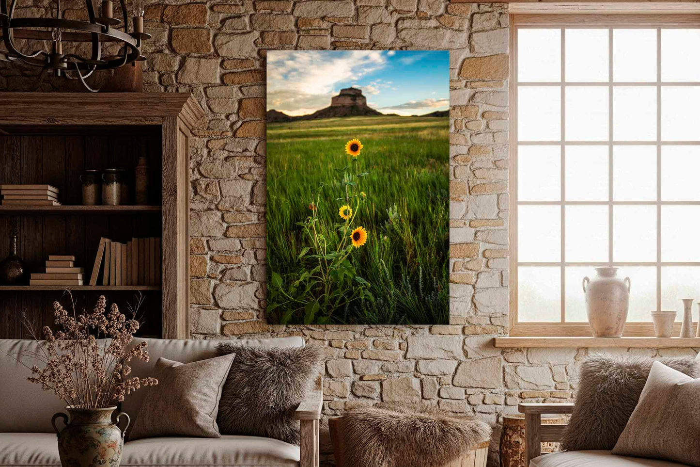 Prairie Sunflowers Metal Print | Vertical Wildflower Photography | Great Plains Wall Art | Nebraska Landscape Photo | Western Decor | Ready to Hang