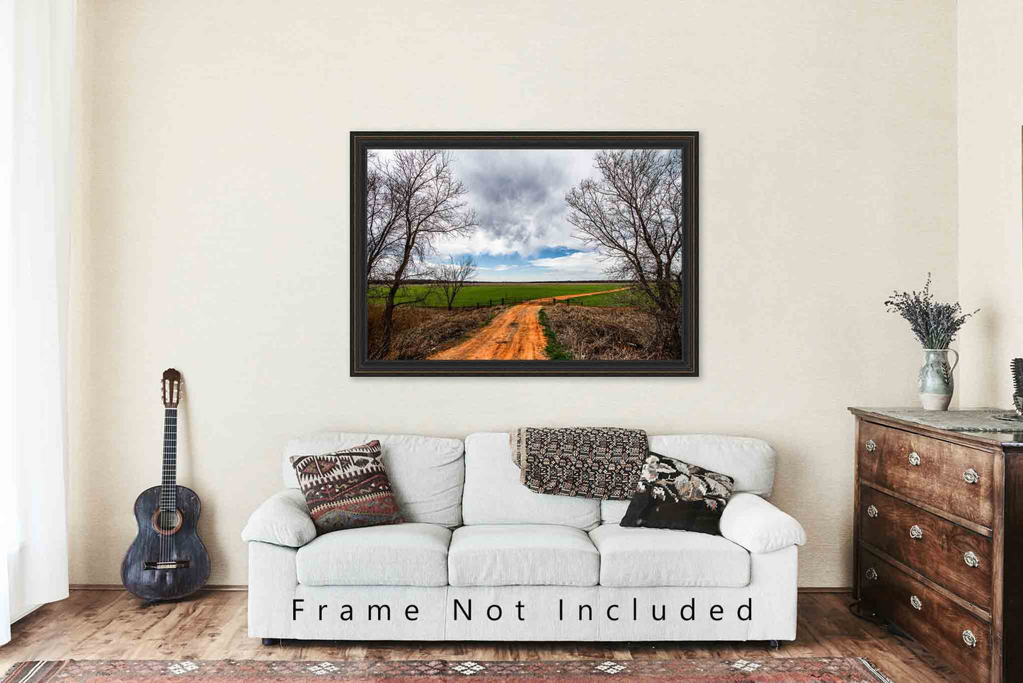 Country Road Photography Print - Picture of Old Dirt Road Leading Back Home to Memories in Oklahoma Country Style Home Decor 4x6 to 30x45