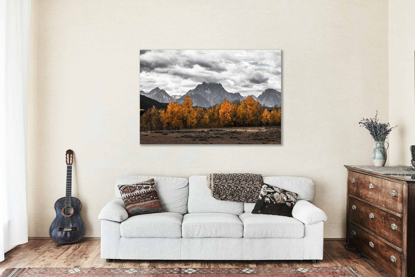 Mount Moran Canvas | Grand Tetons Gallery Wrap | Rocky Mountain Photography | Wyoming Landscape Wall Art | Nature Decor | Ready to Hang