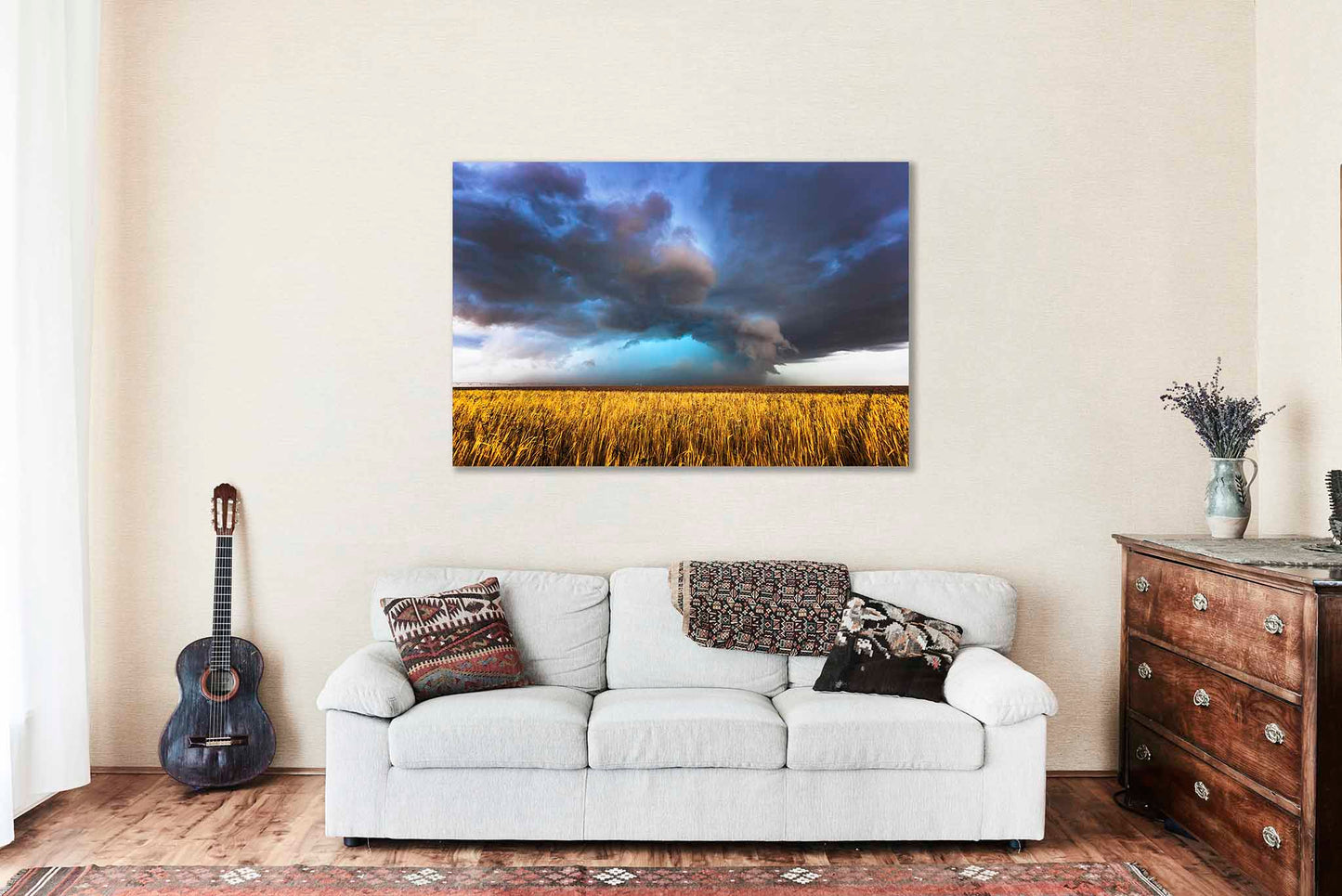 Supercell Thunderstorm with Blue Hue Canvas | Storm Gallery Wrap | Permian Basin Photography | Texas Sky Wall Art | Weather Decor | Ready to Hang