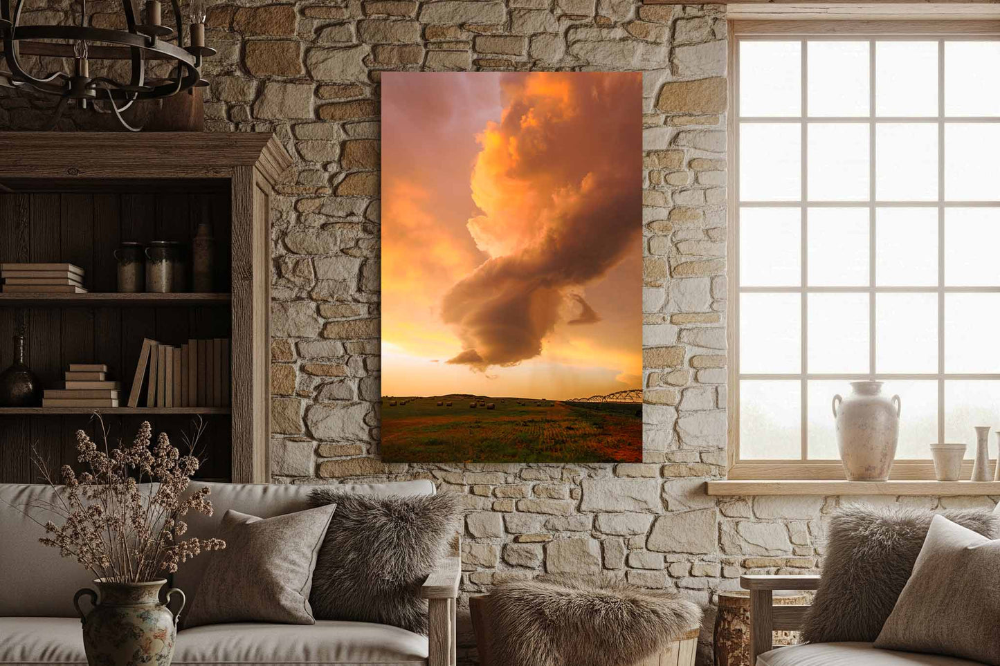 Storm Cloud Metal Print | Oklahoma Stormy Sky Vertical Sunset Thunderstorm Wall Art Weather Decor