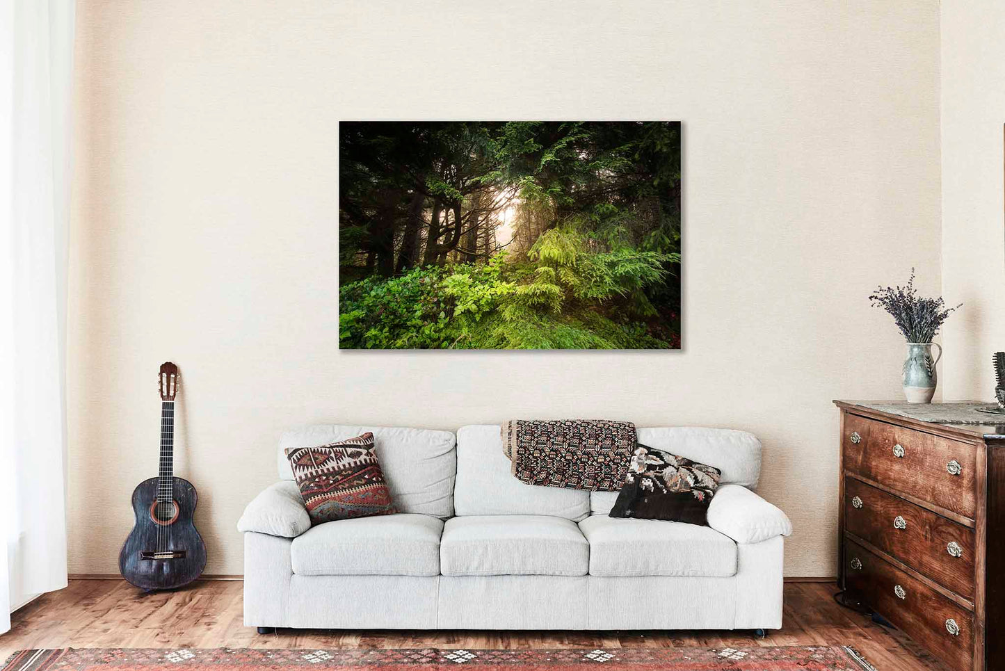 Forest Canvas | Foggy Sunlight Gallery Wrap | Pacific Northwest Photography | Washington Wall Art | Nature Decor | Ready to Hang