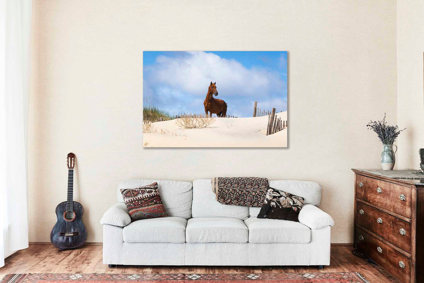 Wild Horse Metal Print | Outer Banks Photography | Coastal Equine Wall Art | Corolla North Carolina Photo | OBX Decor | Ready to Hang