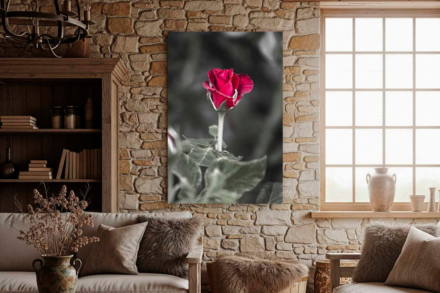 Rose Canvas | Oklahoma Vertical Flower Botanical Floral Wall Art Nature Decor