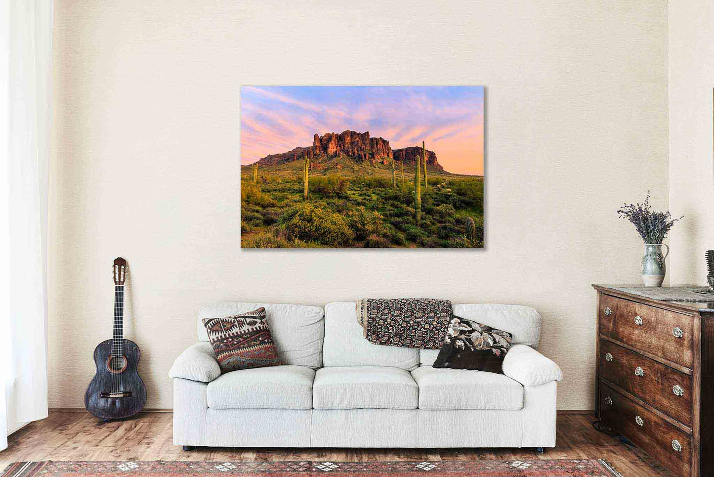 Superstition Mountains Canvas | Lost Dutchman State Park Gallery Wrap | Sonoran Desert Photography | Arizona Landscape Wall Art | Southwest Decor | Ready to Hang