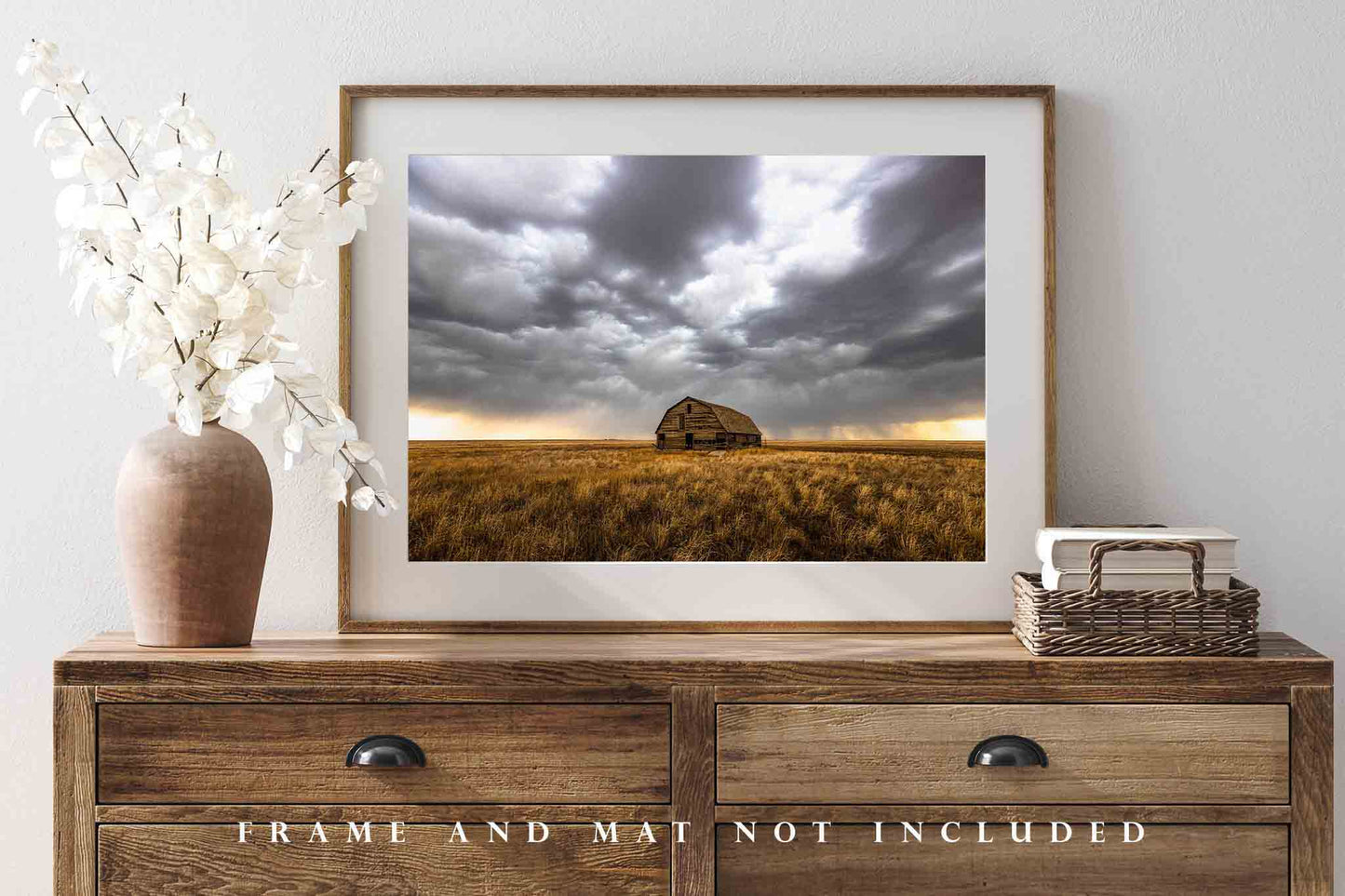 Country Photo Print | Old Barn Under Stormy Sky Picture | Oklahoma Wall Art | Great Plains Photography | Farmhouse Decor