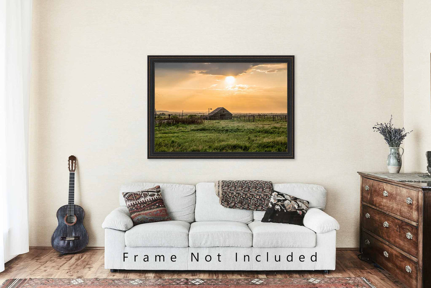 Country Picture - Fine Art Photography Print of Old Wooden Barn in Rural Oklahoma Rustic Farmhouse Artwork Wall Art Photo Decor