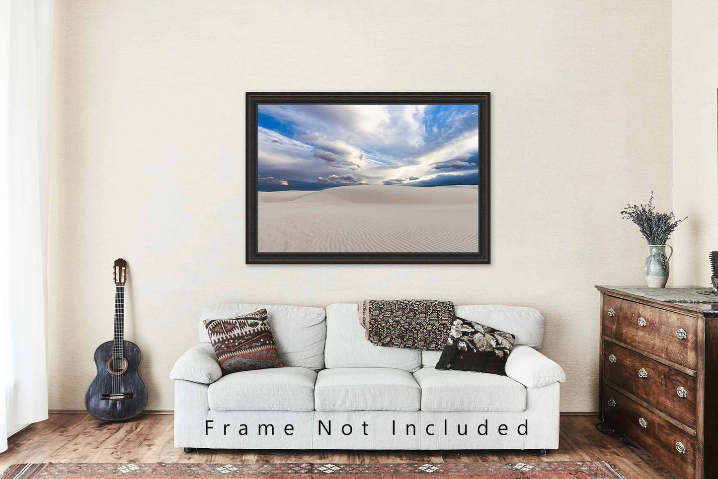 Desert Photography Print - Picture of Scenic Sky Over Sand Dunes at White Sands National Park New Mexico Western Wall Art Southwest Decor