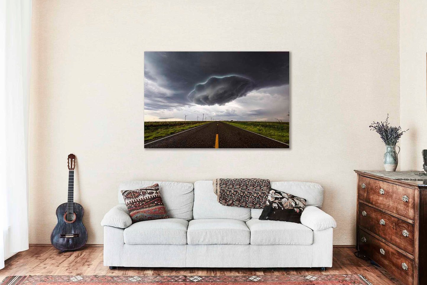 Thunderstorm Metal Print | Storm Cloud Over Highway Photography | Weather Wall Art | New Mexico Sky Photo | Nature Decor | Ready to Hang
